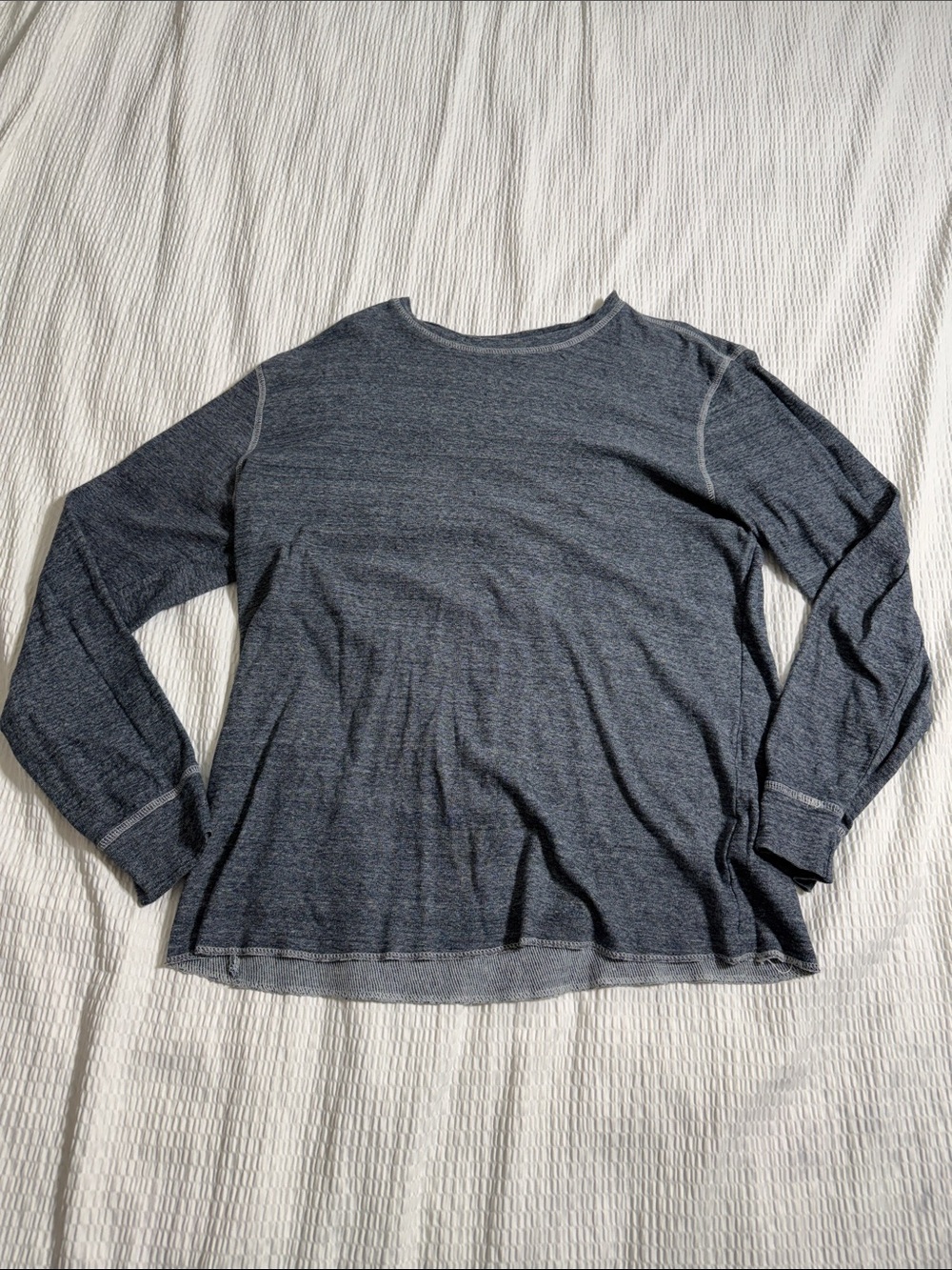 Men's Long Sleeve Crewneck Shirt - Heather Navy